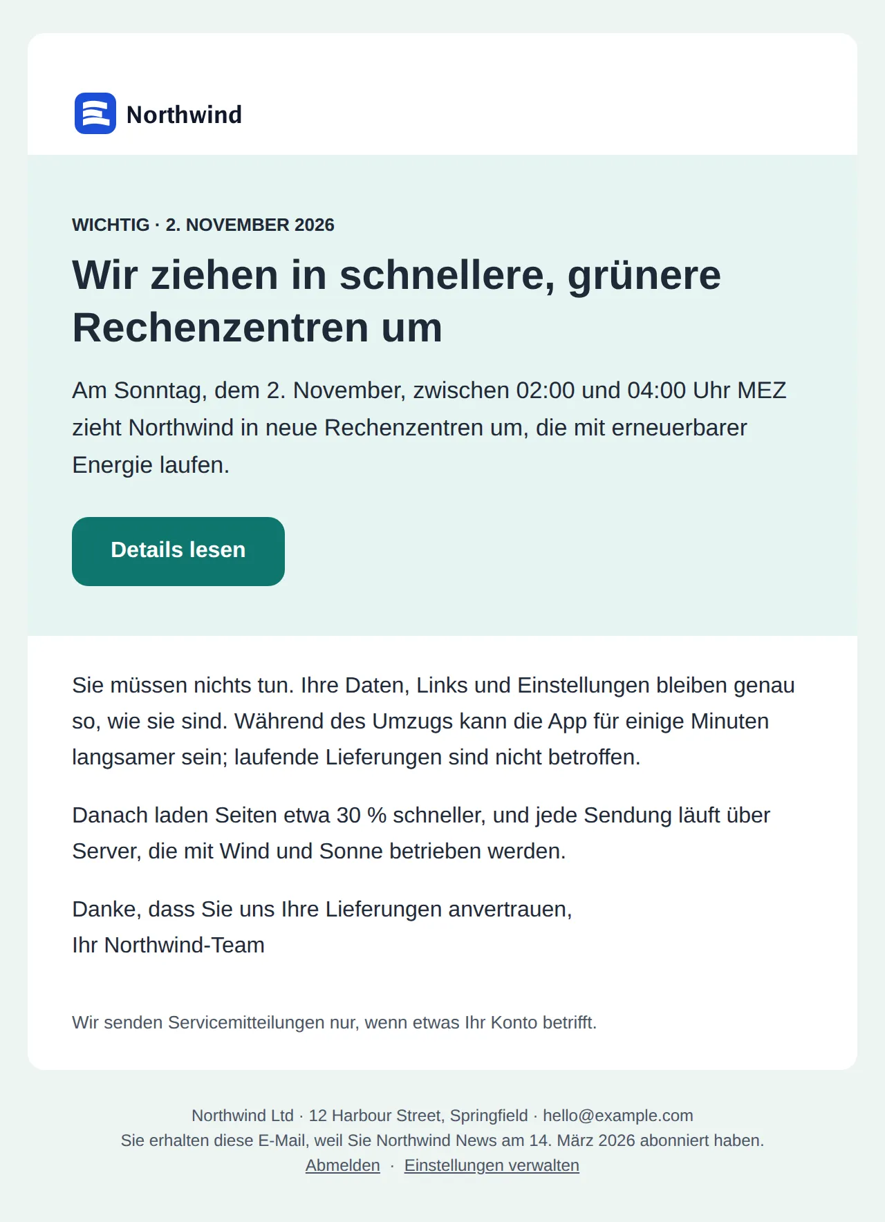 Vorschau der Vorlage Ankündigung