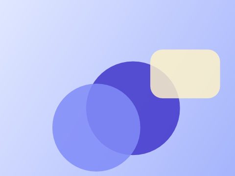 Abstract indigo shapes standing for tidy records